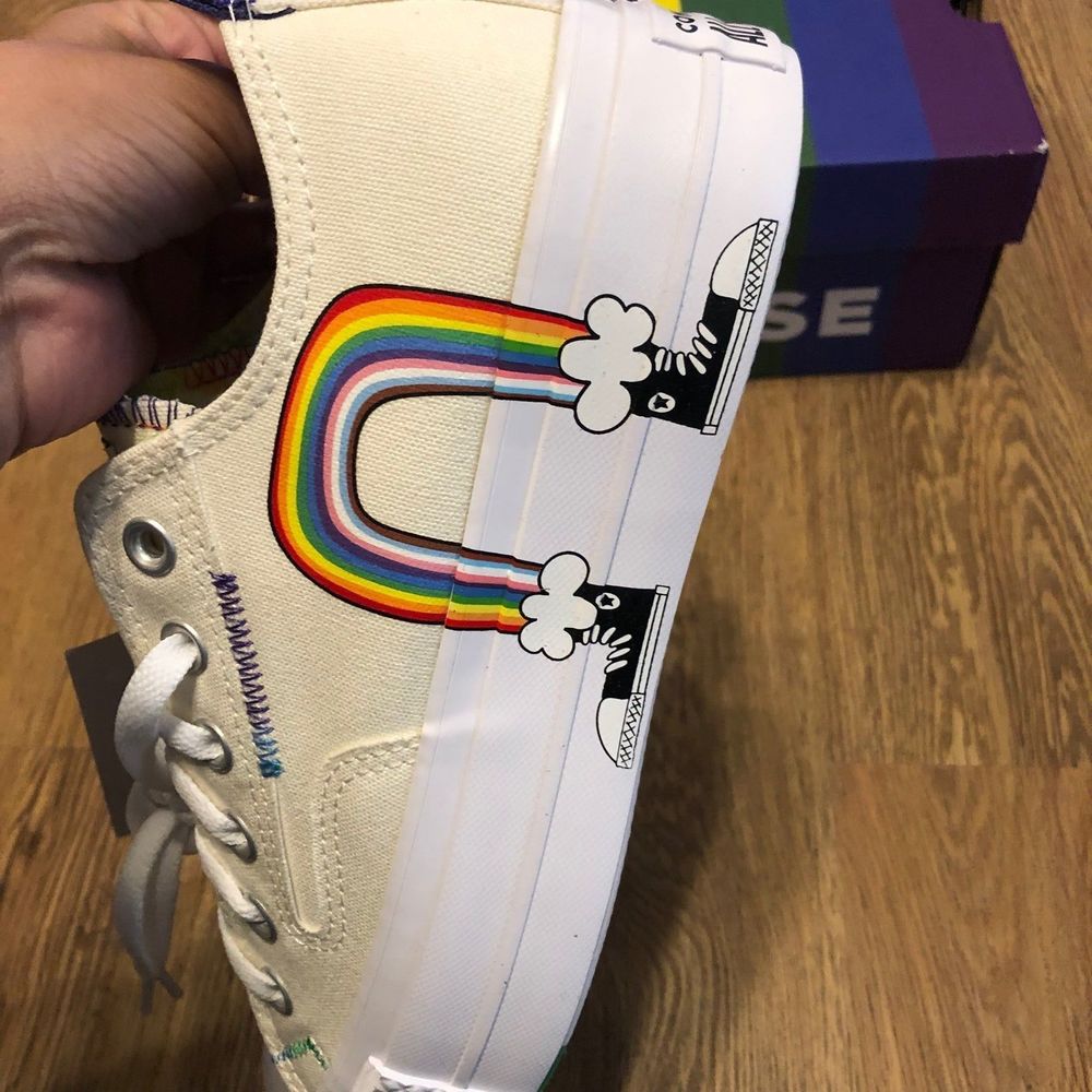 Converse all star chuck taylor low top rainbow print PLATFORM shoes sneakers new - Picture 4 of 7